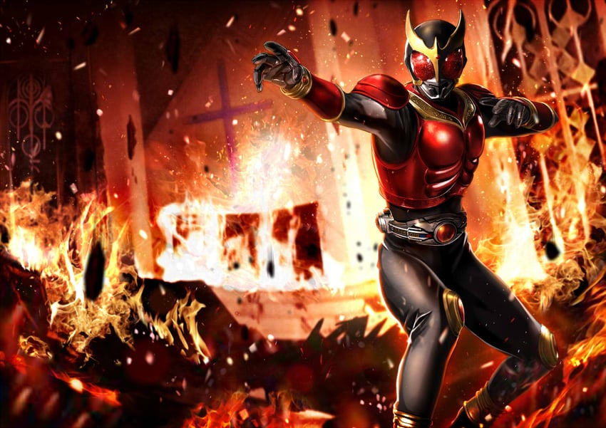 kamen rider kuuga (kamen rider and 1 more) drawn by masukudo_(hamamoto_hikaru)