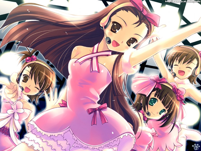 amami haruka, minase iori, futami mami, and futami ami (idolmaster and 1 more) drawn by mame-p