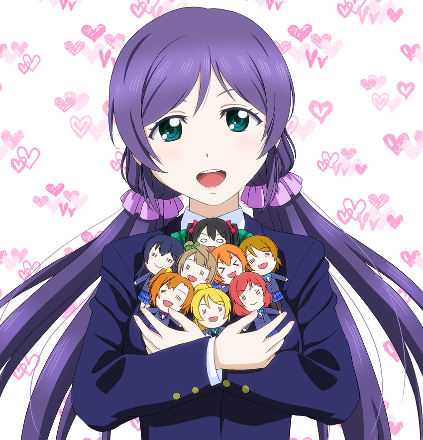 nishikino maki, tojo nozomi, sonoda umi, yazawa nico, ayase eli, and 4 more (love live! and 1 more) drawn by shishamo_(scholacco)