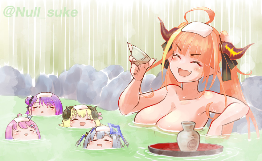 tokoyami towa, amane kanata, kiryu coco, tsunomaki watame, and himemori luna (hololive) drawn by null_suke