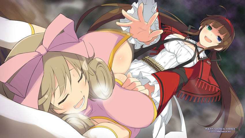 haruka and ryoubi (senran kagura and 1 more) drawn by yaegashi_nan