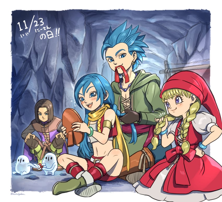 hero, camus, veronica, maya, and tockle (dragon quest and 1 more) drawn by janis_(hainegom)