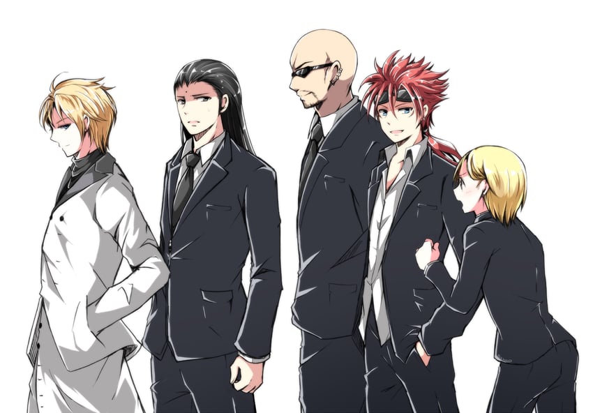 reno, tseng, rufus shinra, rude, and elena (final fantasy and 1 more) drawn by nanao_(zonzonsh)