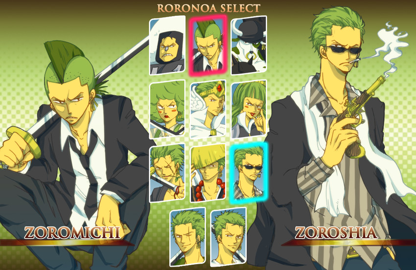 roronoa zoro (one piece and 1 more) drawn by lou_(usopo)