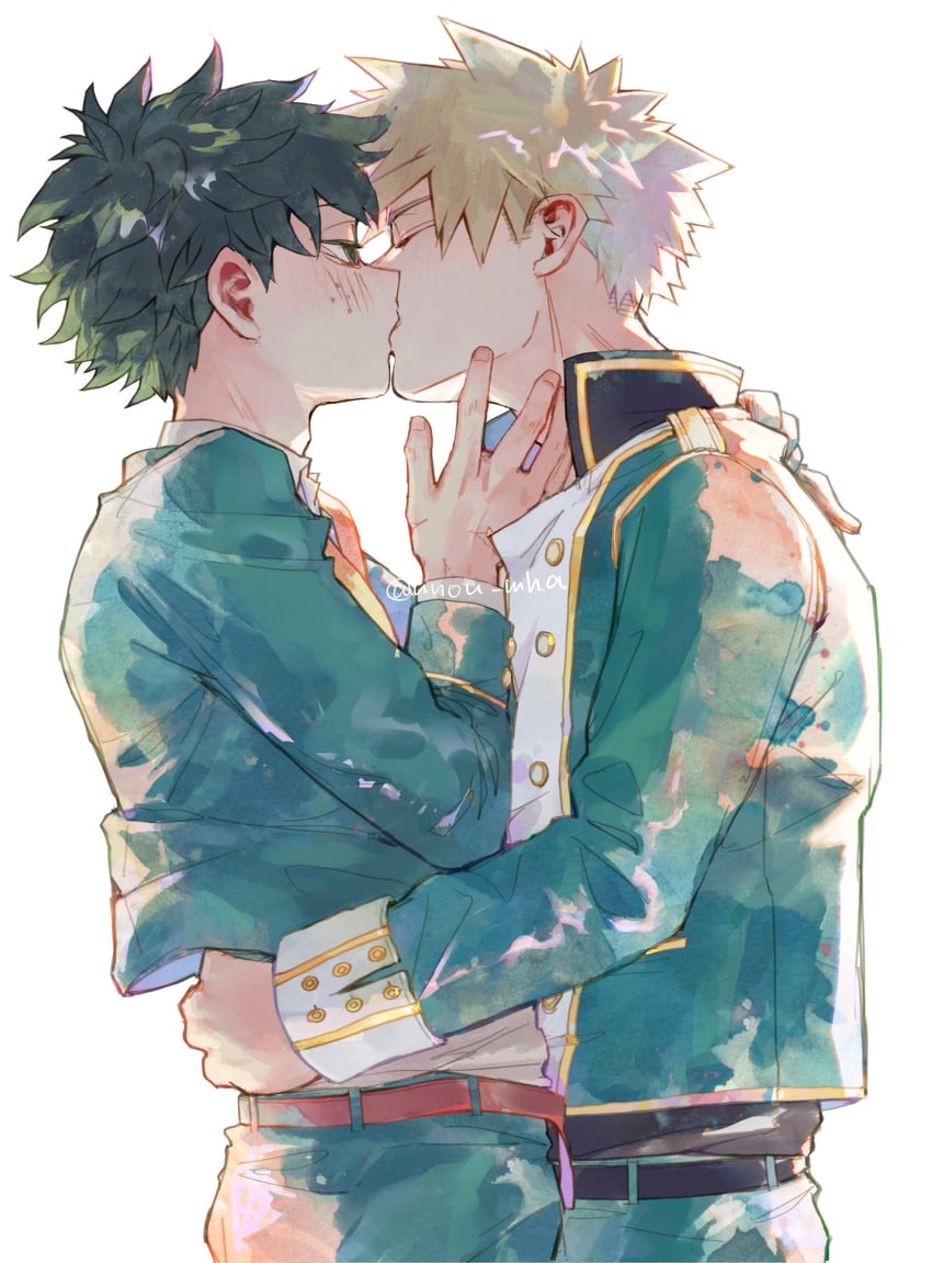 midoriya izuku and bakugou katsuki (boku no hero academia) drawn by unou_(unou_mha)