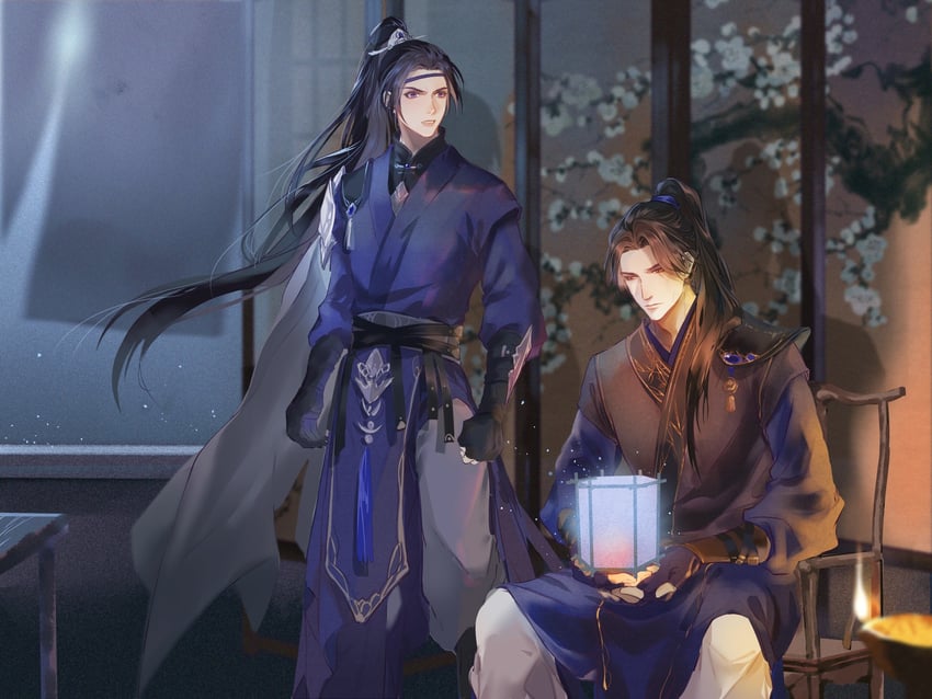 mo ran and xue meng (erha he ta de bai mao shizun) drawn by bacteriashintaro