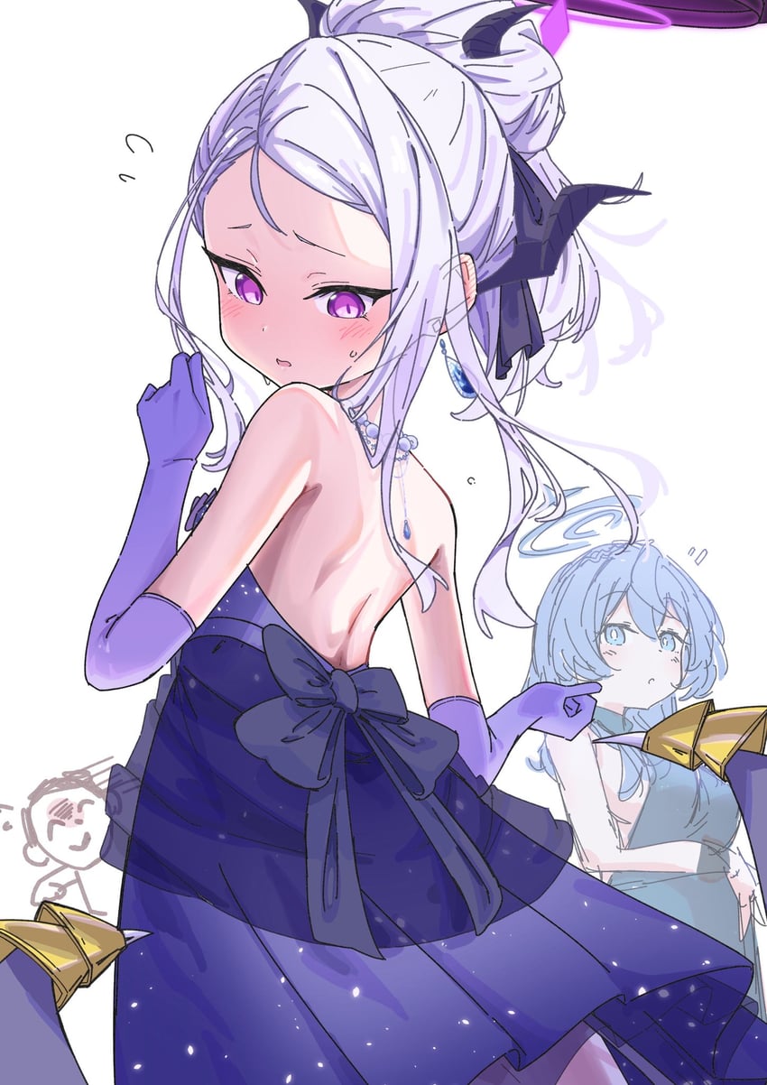 sensei, doodle sensei, hina, and ako (blue archive) drawn by shinshin_(ssnsn_oekaki)