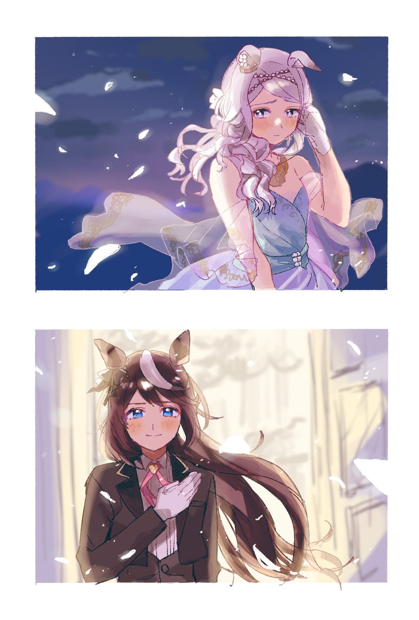 tokai teio and mejiro mcqueen (umamusume) drawn by cino_05