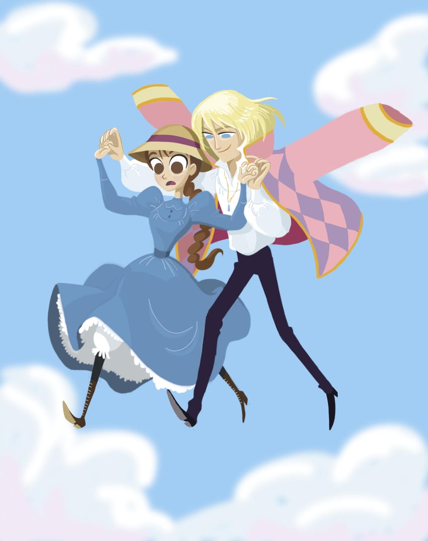 howl pendragon and sophie hatter (howl no ugoku shiro) drawn by lauren_faust
