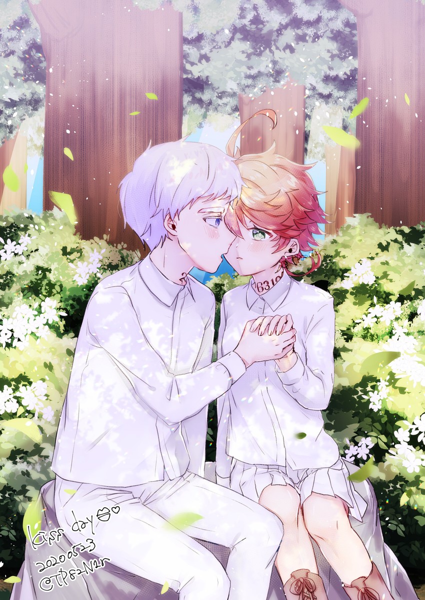 emma and norman (yakusoku no neverland) drawn by tp82n1r