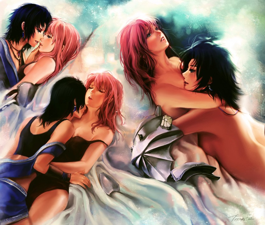 lightning farron and oerba yun fang (final fantasy and 1 more) drawn by lilaccu