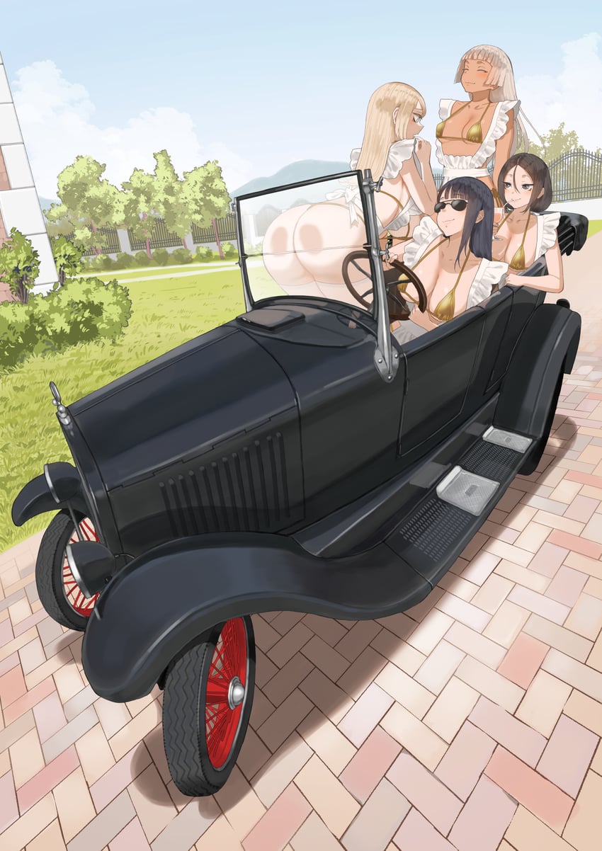 yuri, kei, saki, and elliot (original) drawn by throtem