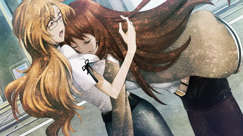 makise kurisu and kiryuu moeka (steins;gate and 1 more) drawn by huke