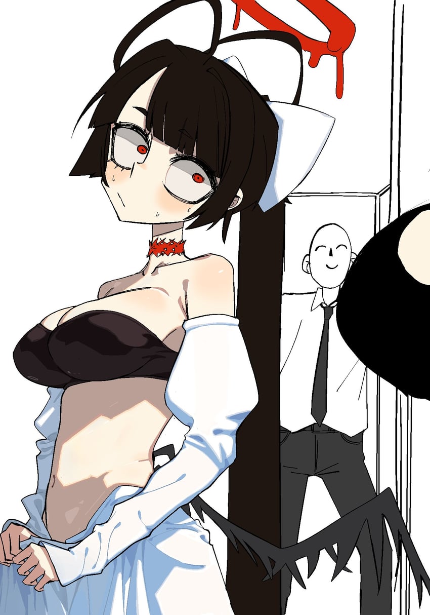 sensei, doodle sensei, and tsurugi (blue archive) drawn by go_d_e