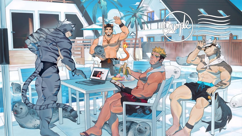 alca, romg, beenic, and uutiger (gyee) drawn by mixiaomoyuwangdamo_(wang_da_mo)