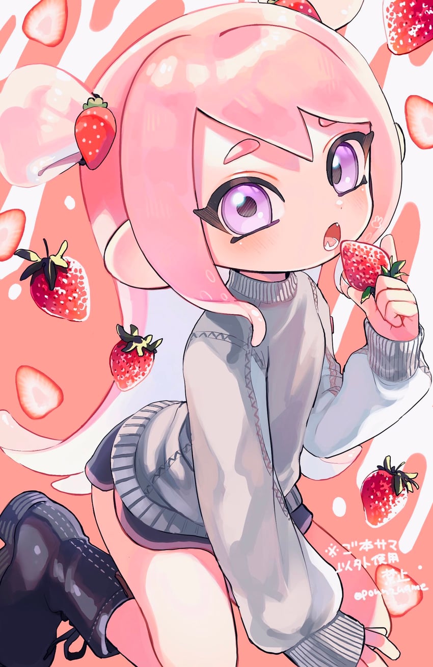 octoling player character and octoling girl (splatoon and 1 more) drawn by amezawa_koma