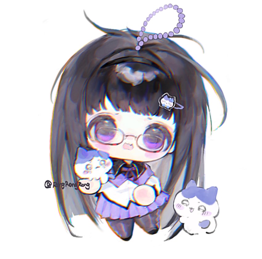 akemi homura and hachiware (mahou shoujo madoka magica and 1 more) drawn by ruffian439