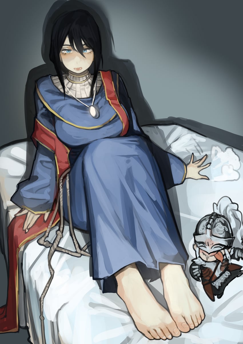 tarnished, bloody wolf, and sorceress sellen (elden ring) drawn by miao_jiangyou