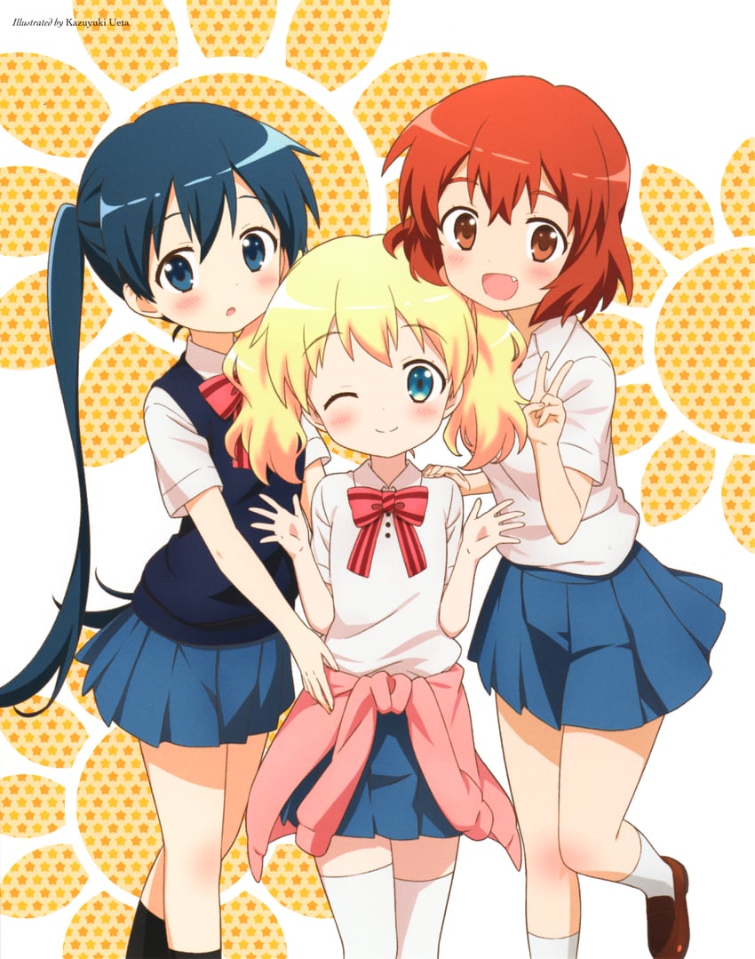 alice cartelet, komichi aya, and inokuma youko (kin-iro mosaic) drawn by ueta_kazuyuki