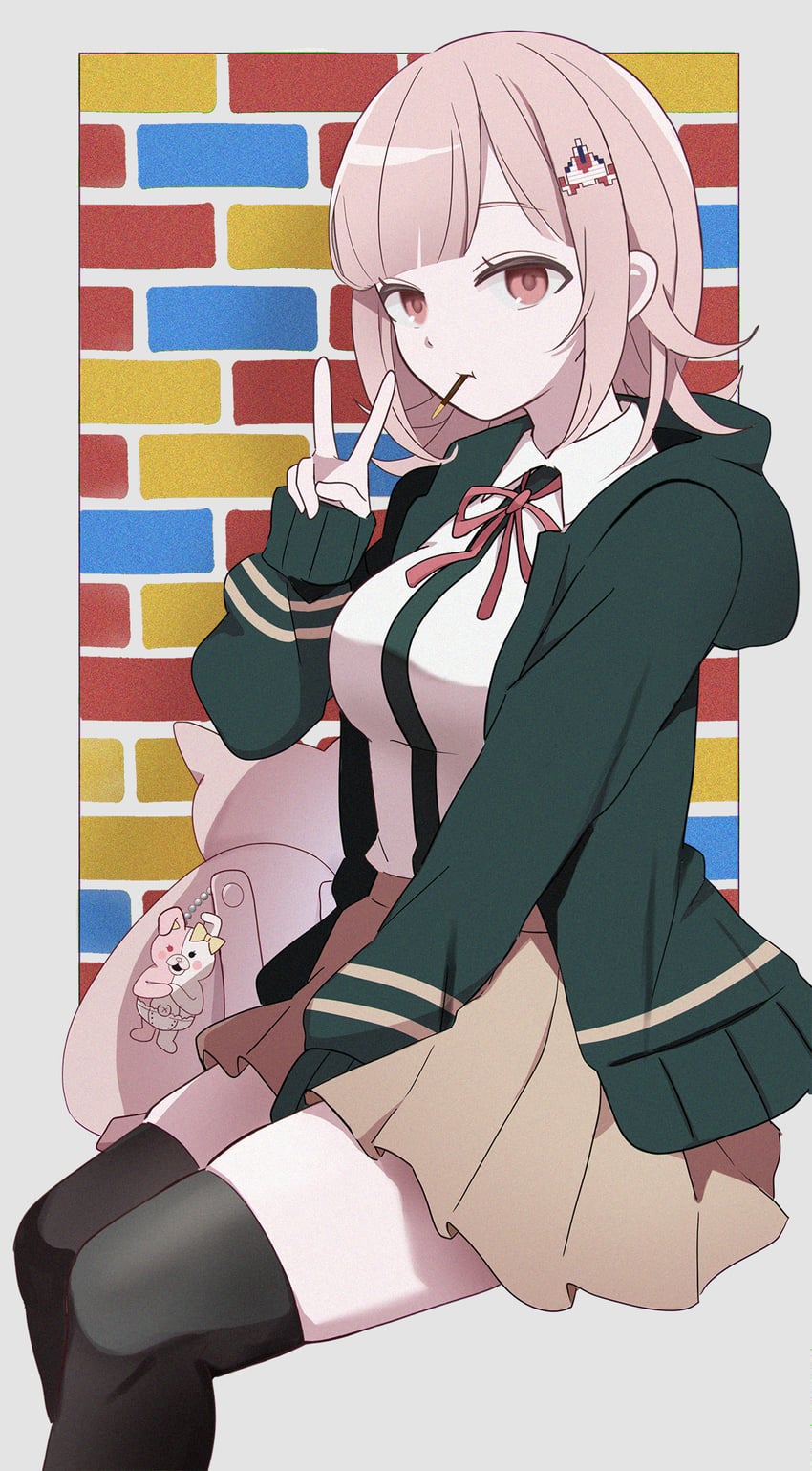 nanami chiaki and monomi (danganronpa and 2 more) drawn by kohaku_hoshi