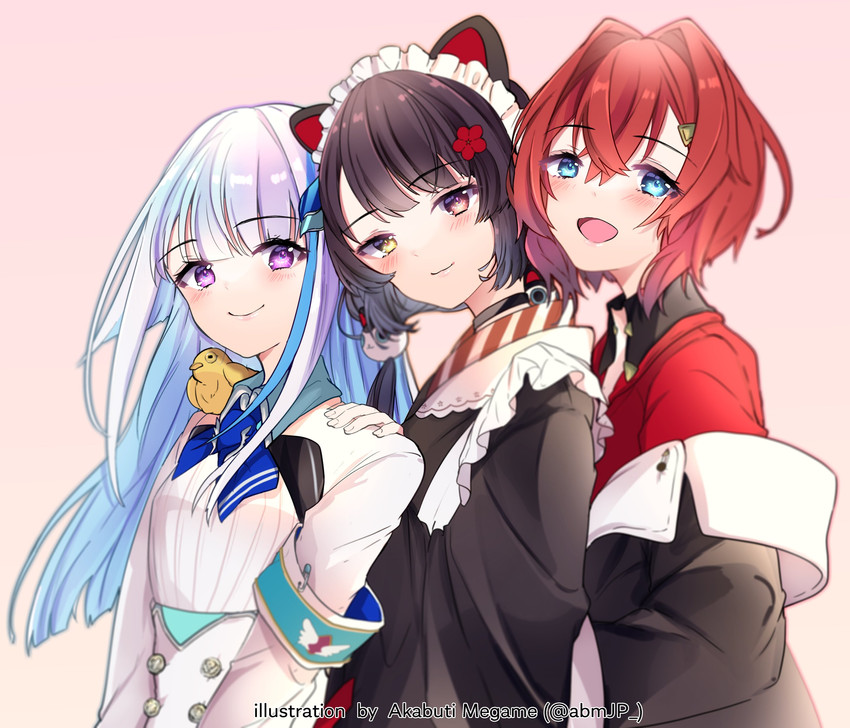 lize helesta, ange katrina, inui toko, and sebastian piyodore (nijisanji) drawn by akabuchi_megane