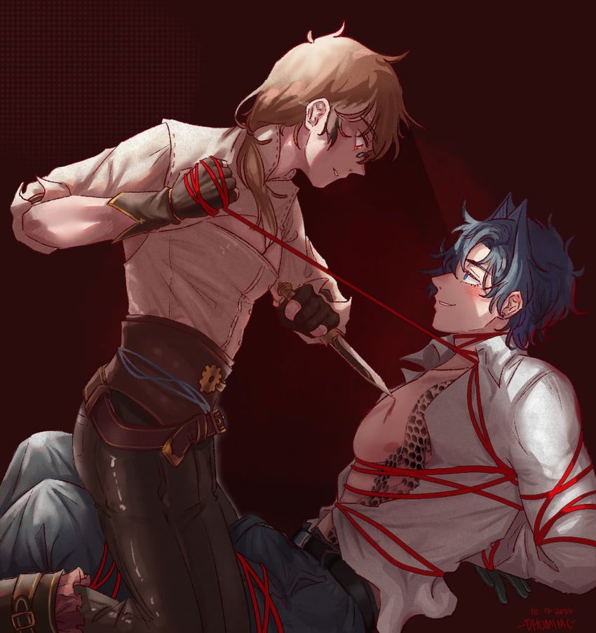 ouro krono and nanashi muman (hololive and 1 more) drawn by dhominic25