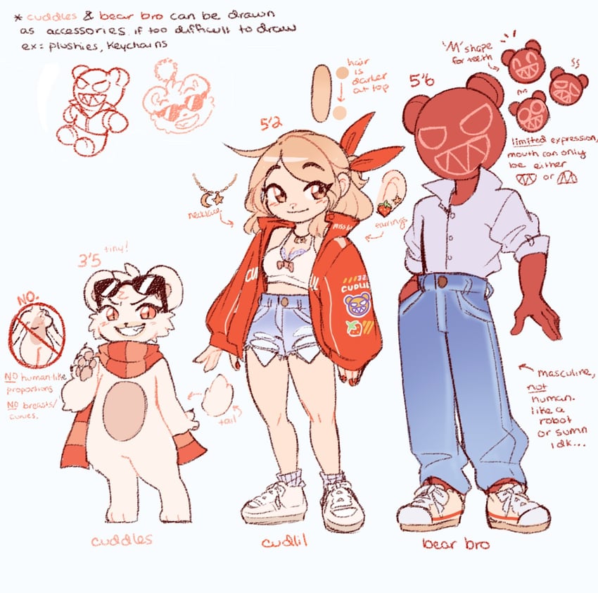 cudlil, cuddles, and bear bro (original) drawn by cudlil