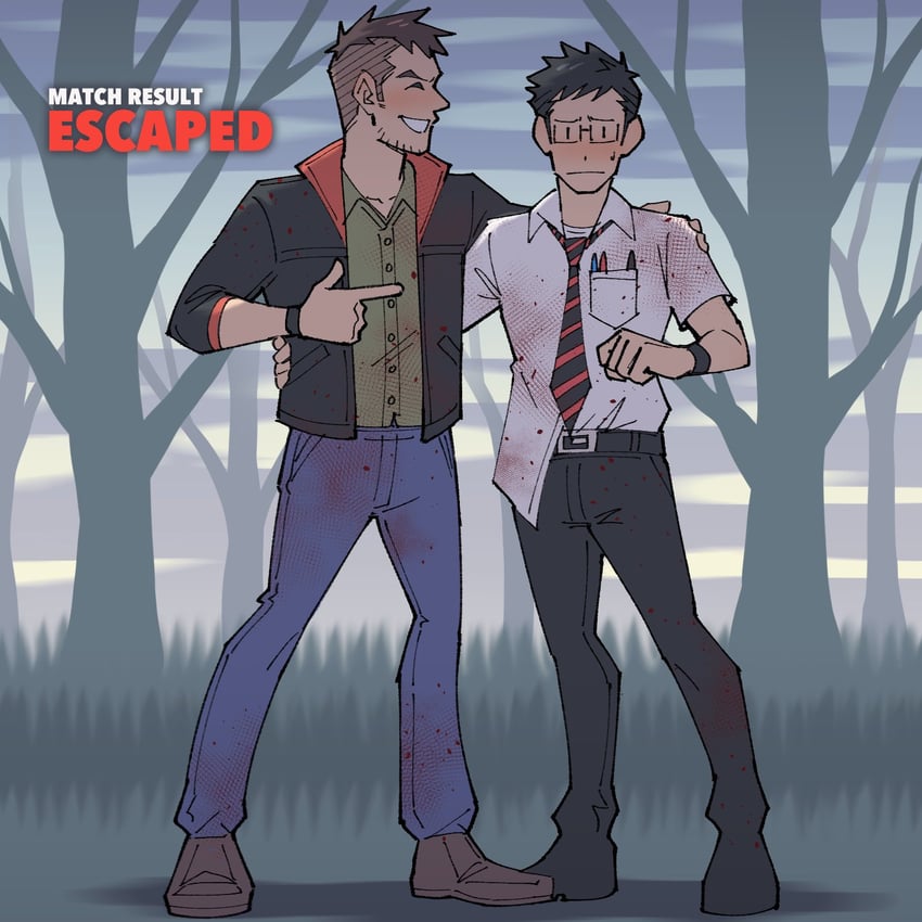 david king and dwight fairfield (dead by daylight) drawn by kalamari