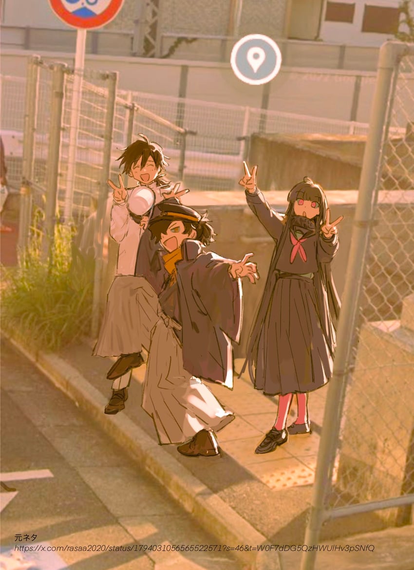 okada izou, oryou, and sakamoto ryouma (fate and 1 more) drawn by hapenka