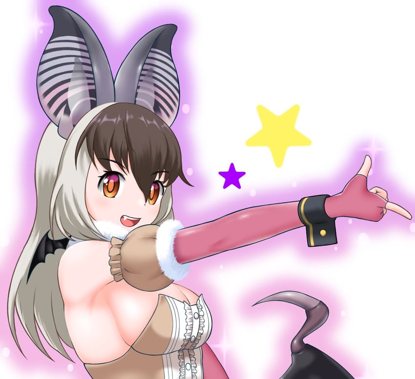 brown long-eared bat (kemono friends and 1 more) drawn by unihulu