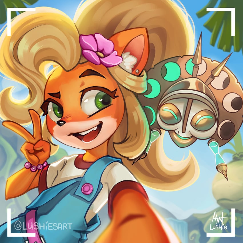 coco bandicoot (crash bandicoot) drawn by lushiesart