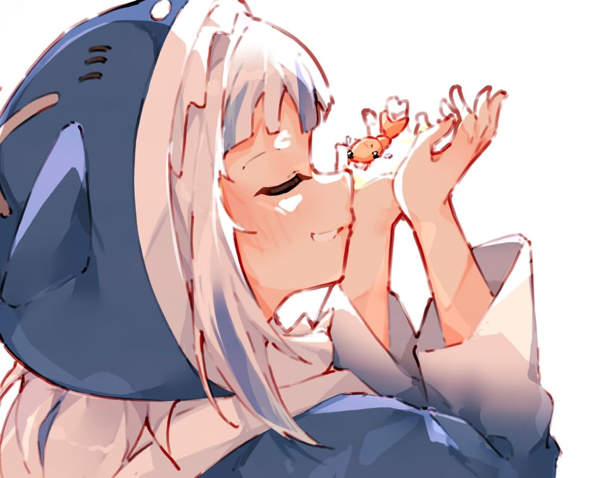 gawr gura and ebi-chan (hololive and 1 more) drawn by ma_draws