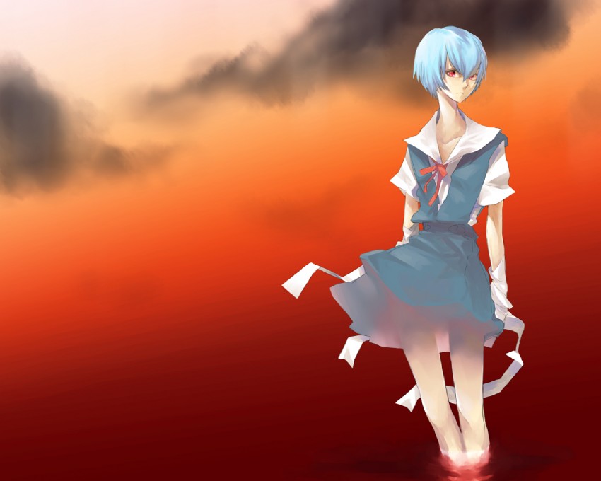 ayanami rei (neon genesis evangelion) drawn by amamiya_ten'ya