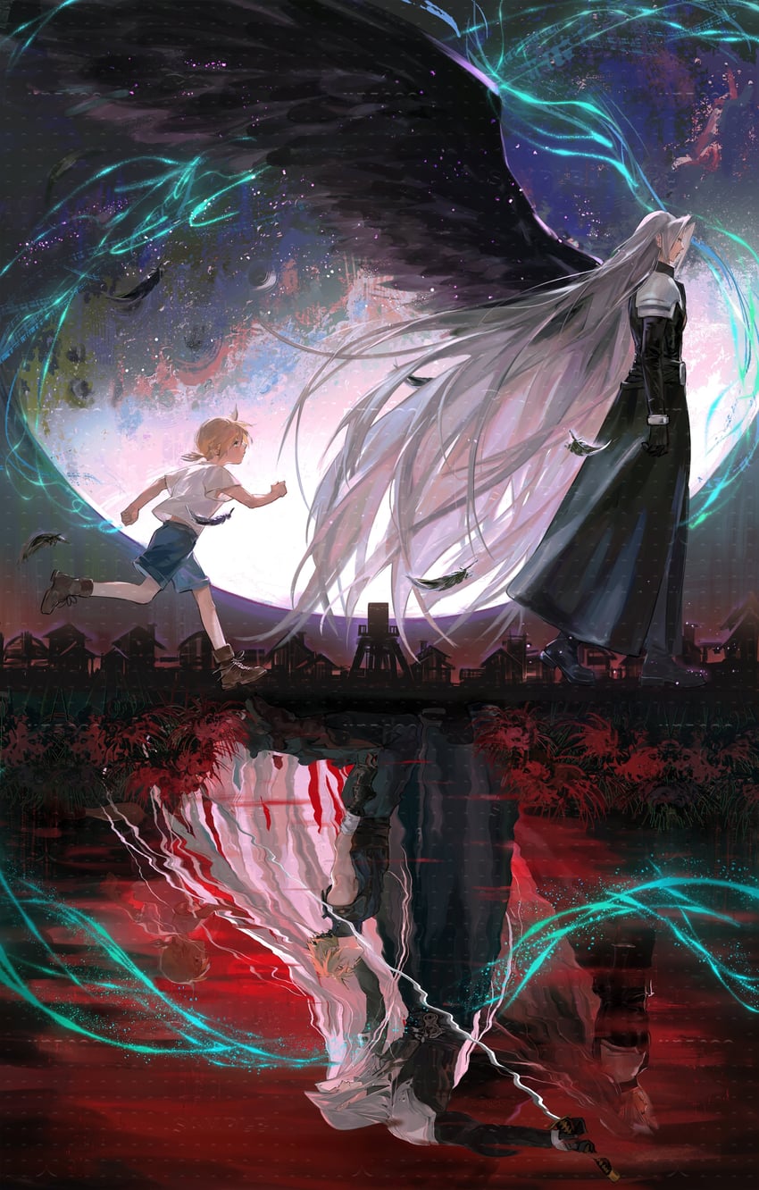 cloud strife and sephiroth (final fantasy and 2 more) drawn by kiyomitsu_yari