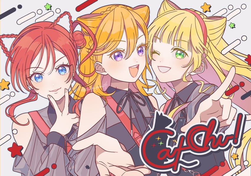 shibuya kanon, heanna sumire, and yoneme mei (love live! and 1 more) drawn by touka_moru04
