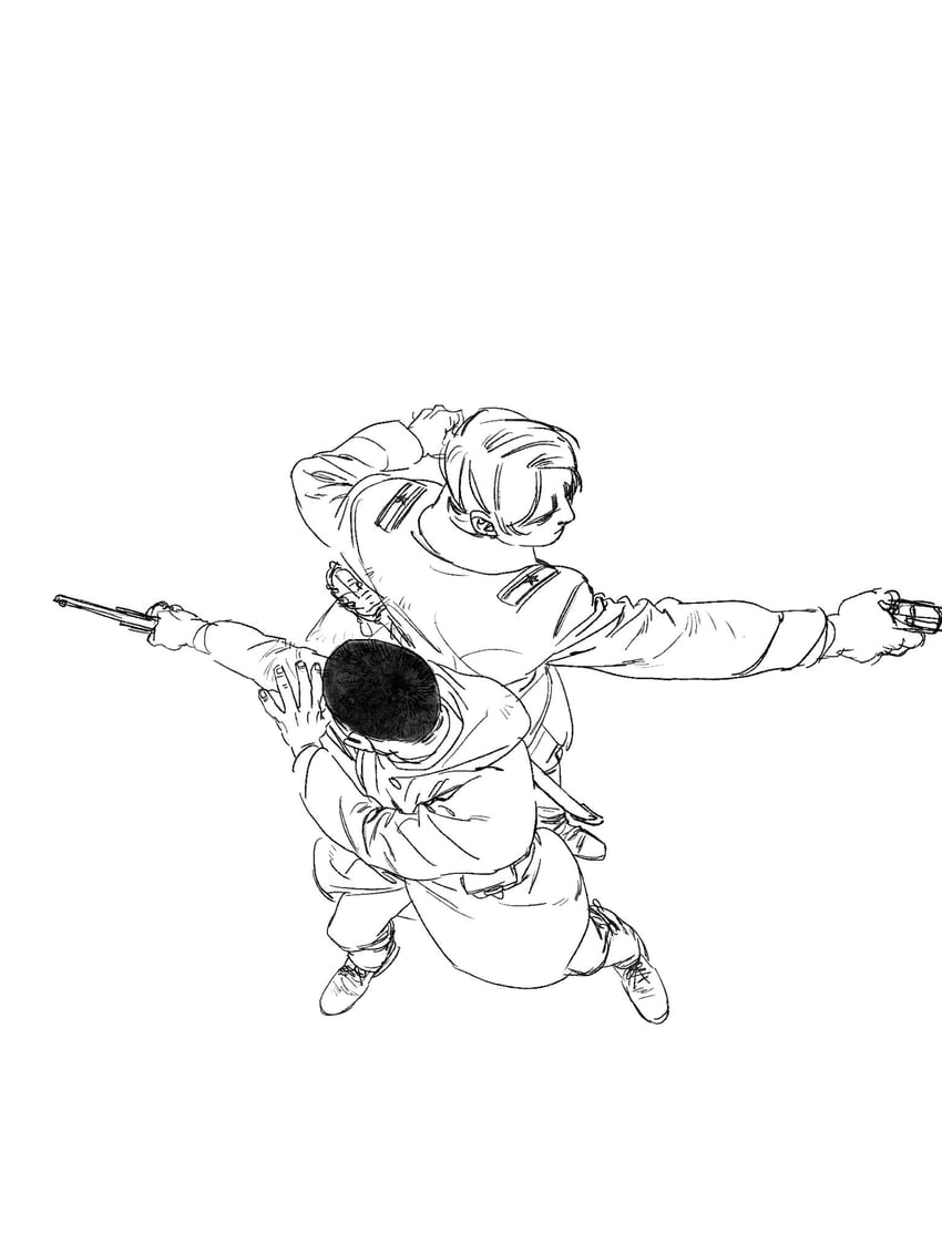tsukishima hajime and koito otonoshin (golden kamuy) drawn by chengongzi123