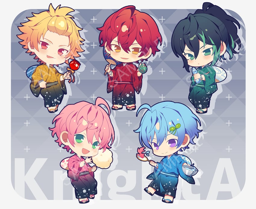 vau, teruto, soma, shiyun, and mahito (knight a) drawn by yumenouchi_chiharu