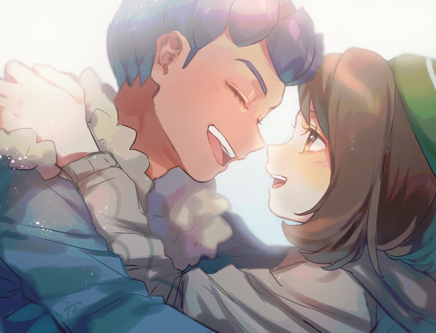 gloria and hop (pokemon and 1 more) drawn by radioz