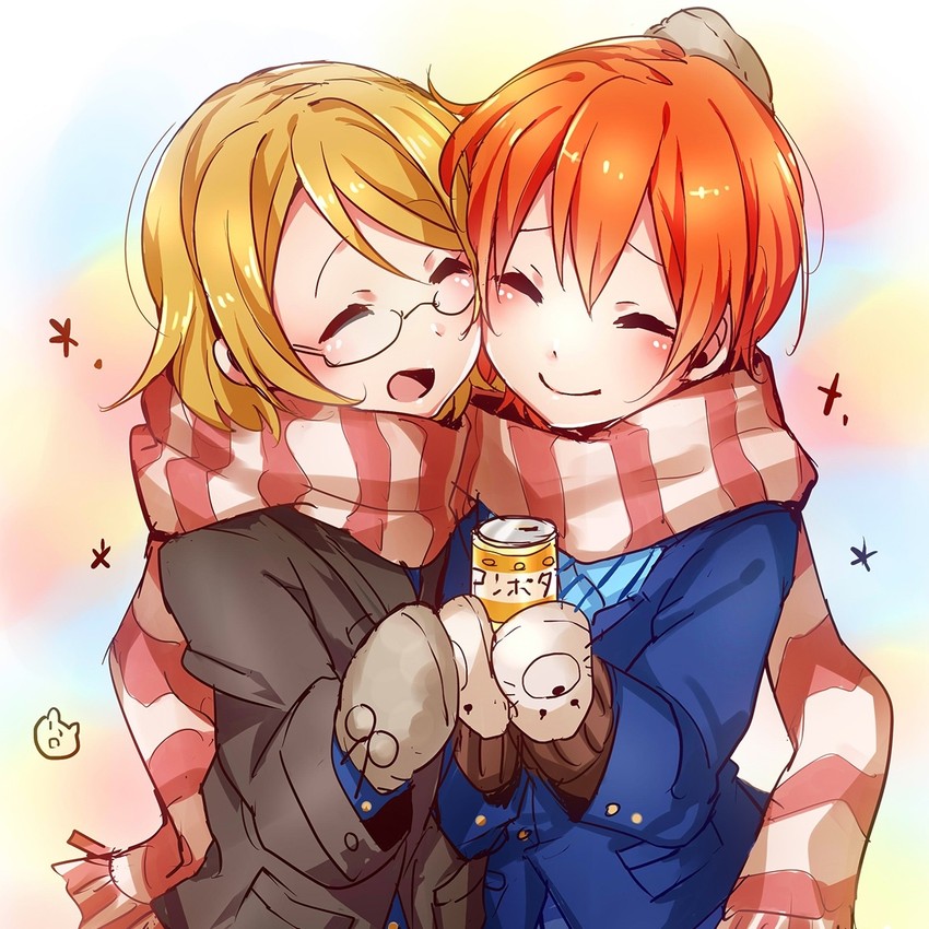 hoshizora rin and koizumi hanayo (love live! and 1 more) drawn by hotechige
