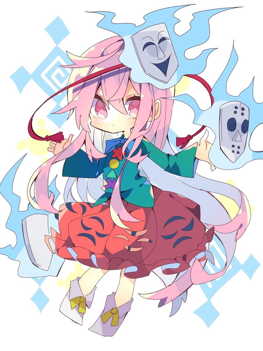 hata no kokoro and jason voorhees (touhou and 1 more) drawn by nikorashi-ka