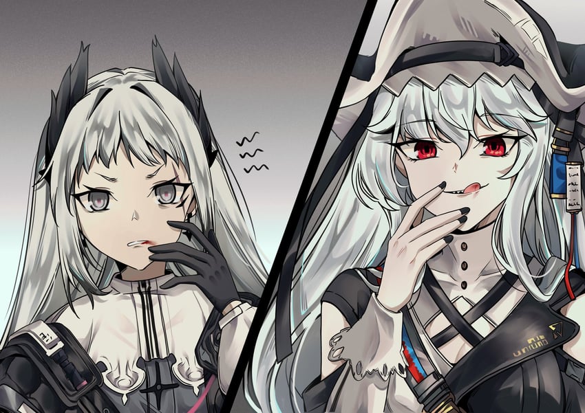 specter, irene, and specter the unchained (arknights) drawn by pokarii_zuu