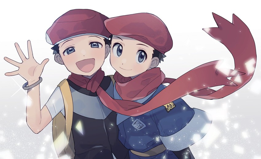 lucas and rei (pokemon and 2 more) drawn by asari_(ikite_oshi)