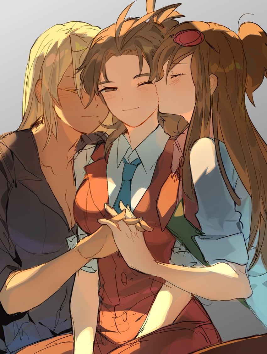 apollo justice, klavier gavin, and ema skye (ace attorney and 1 more) drawn by koiryuuga