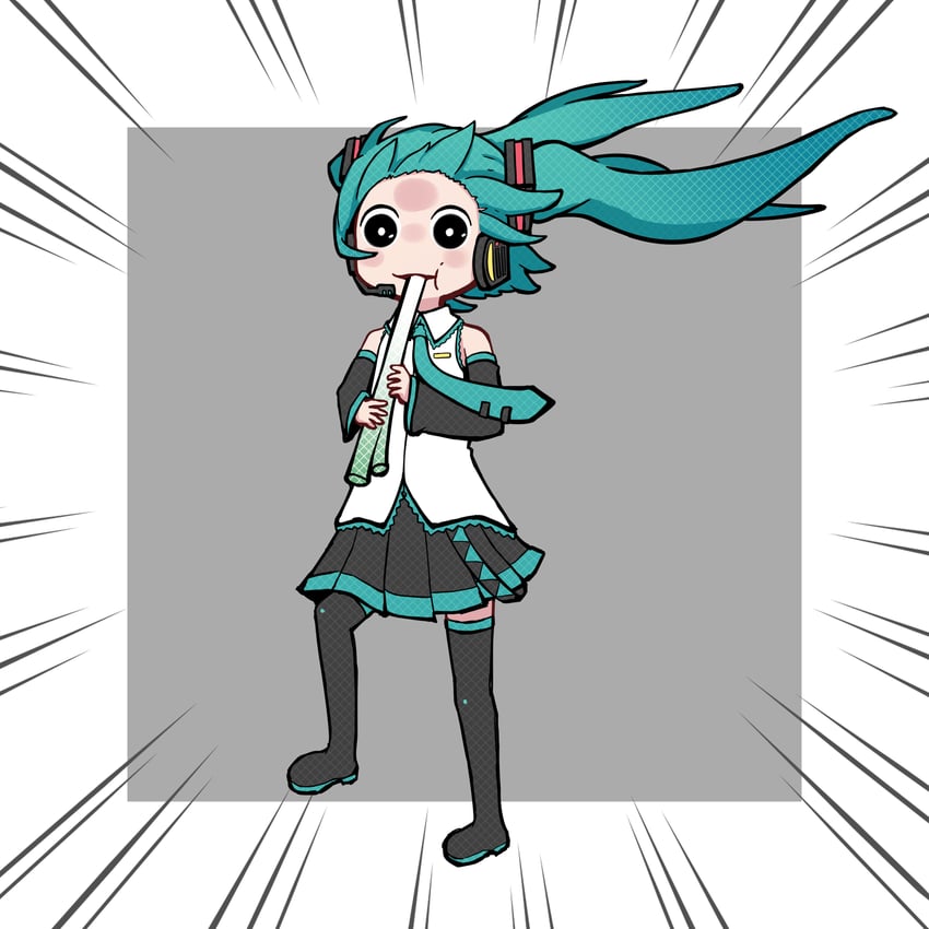 hatsune miku (vocaloid and 1 more) drawn by rennkurusu