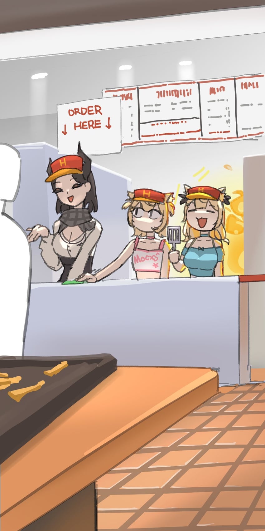 nerissa ravencroft, fuwawa abyssgard, and mococo abyssgard (hololive and 1 more) drawn by dahaidan