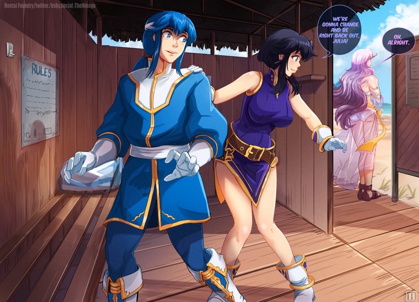 seliph, julia, and larcei (fire emblem and 1 more) drawn by hmage