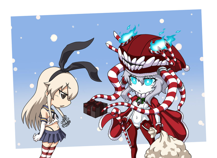 shimakaze and wo-class aircraft carrier (kantai collection) drawn by geminithethird