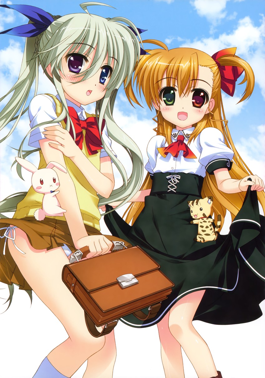 vivio, einhard stratos, sacred heart, and asteion (lyrical nanoha and 1 more) drawn by fujima_takuya