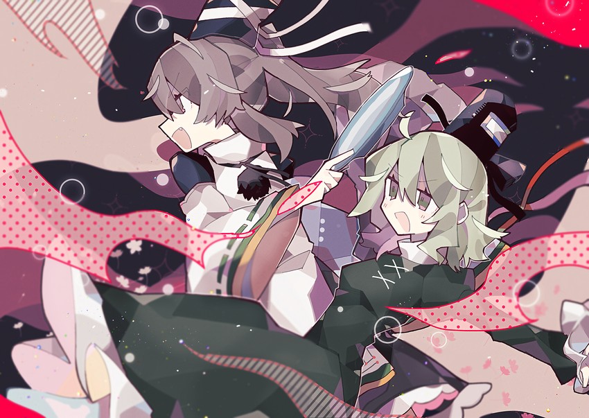 mononobe no futo and soga no tojiko (touhou) drawn by hatsushiro_mamimu