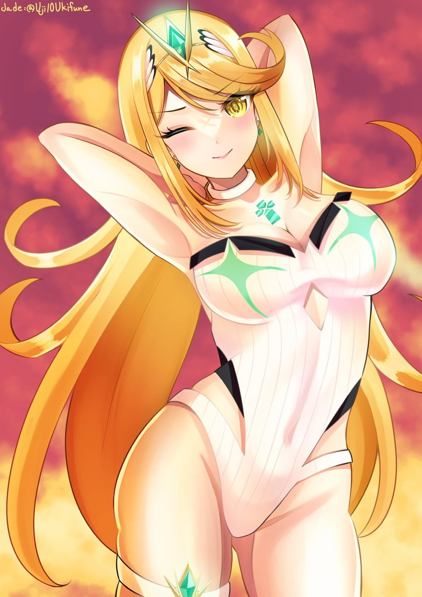 mythra (xenoblade chronicles and 1 more) drawn by uji10ukifune